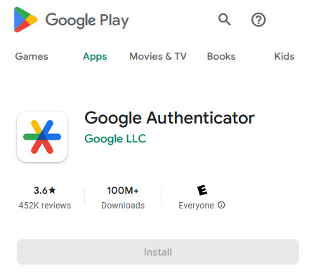 نسخه اندروید اپلیکیشن Google Authenticator