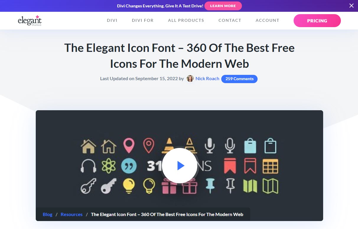 فونت آیکون elegant icon font