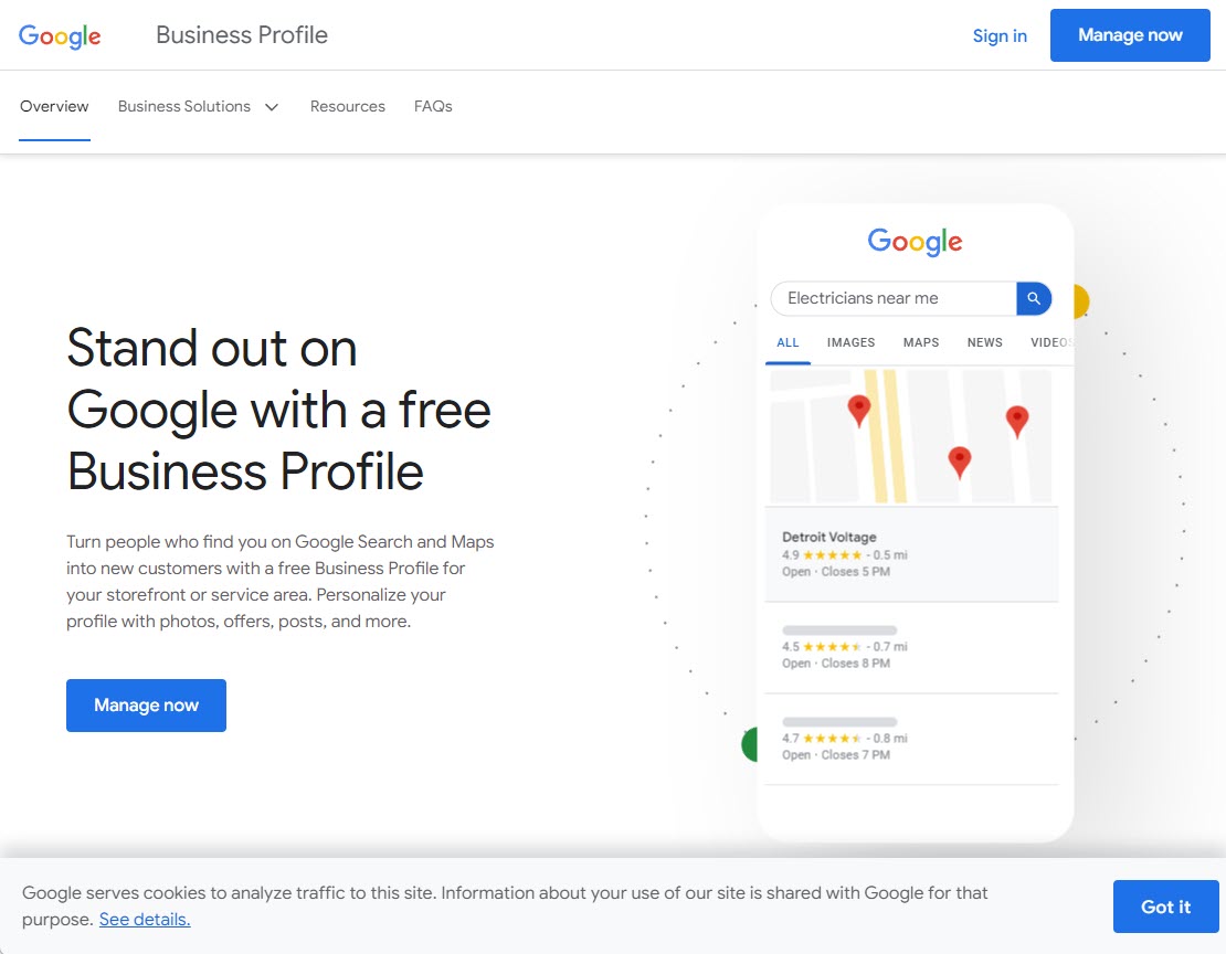 سایت  Business Profile