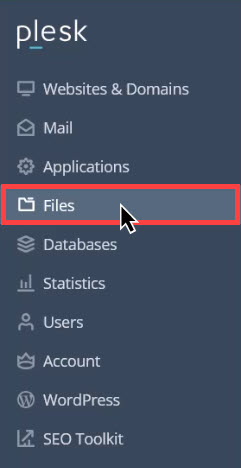 انتخاب گزینه Files