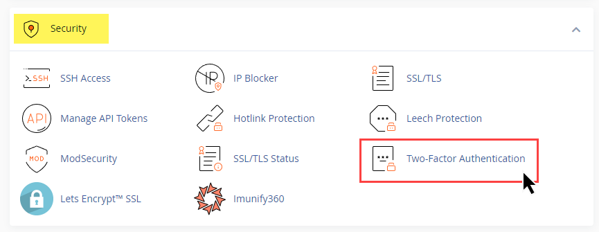 گزینه Two-Factor Authentication