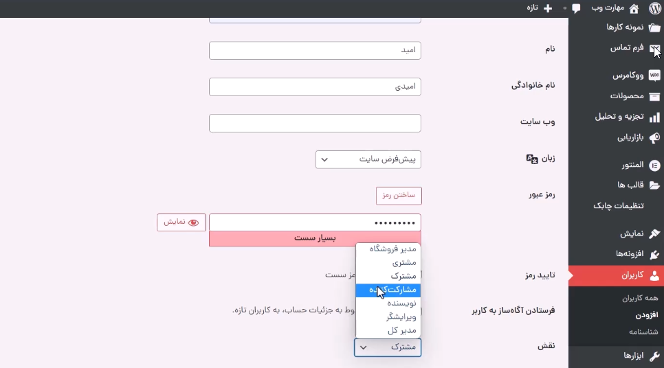 نقش مشارکت کننده