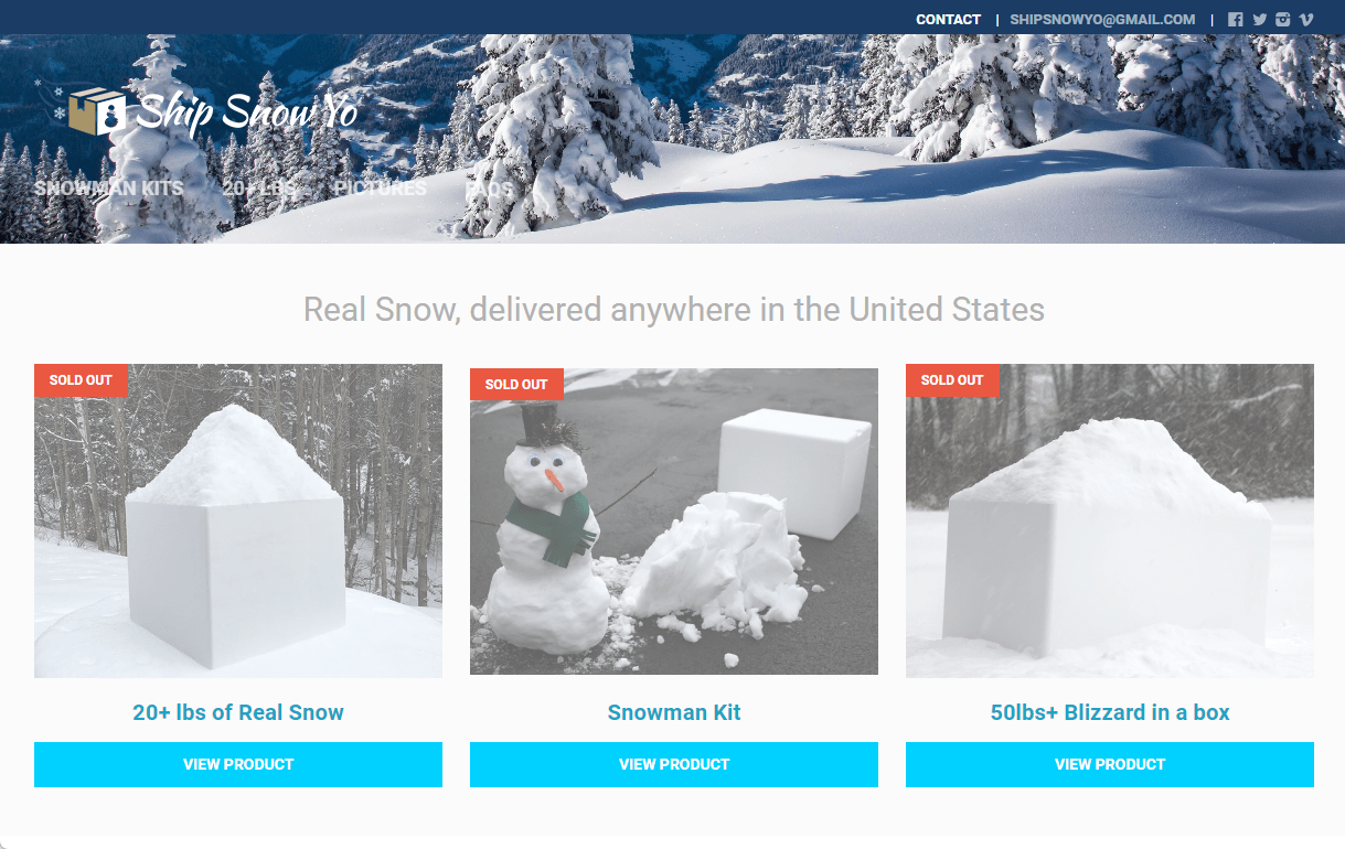 سایت فروش اینترنتی برف