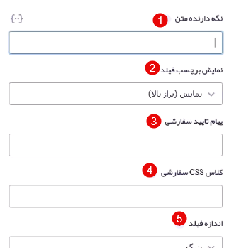 تنظیمات بخش نمایش فرم