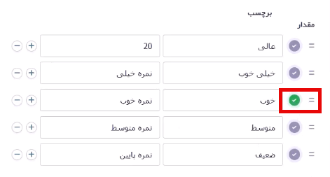 انتخاب گزینه برای نمایش پیش فرض