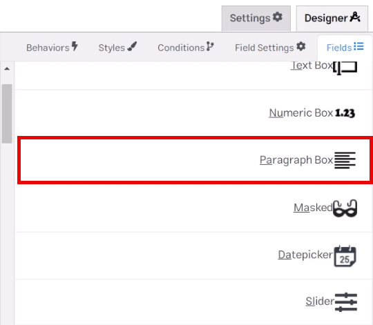 اضافه کردن Paragraph Box