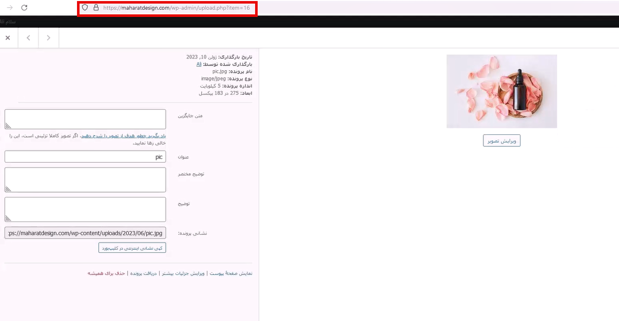 پیداکردن آیدی تصویر