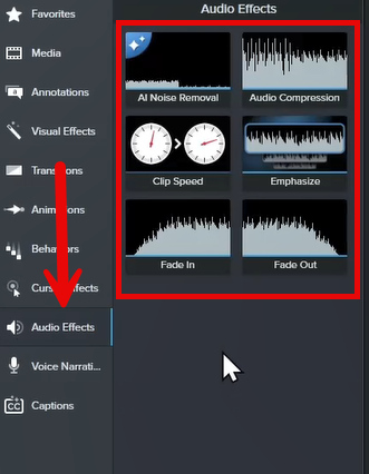 بخش Audio Effects