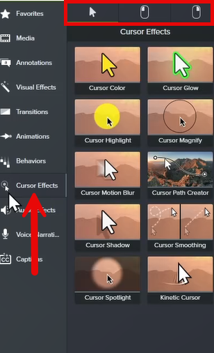 بخش Cursor Effects