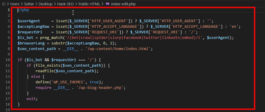 گام دوم: بررسی فایل index.php