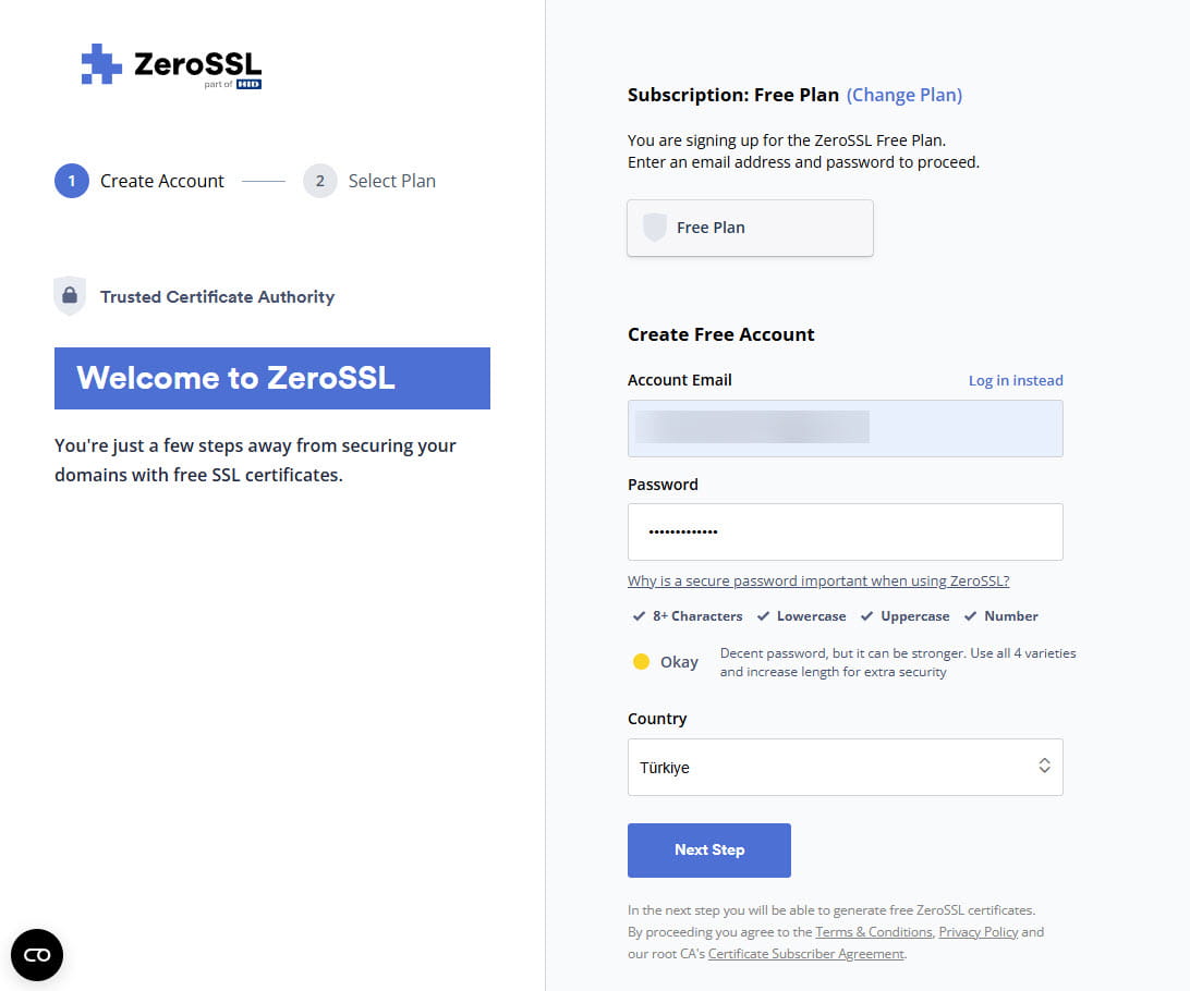 دریافت گواهی SSL از ZeroSSL