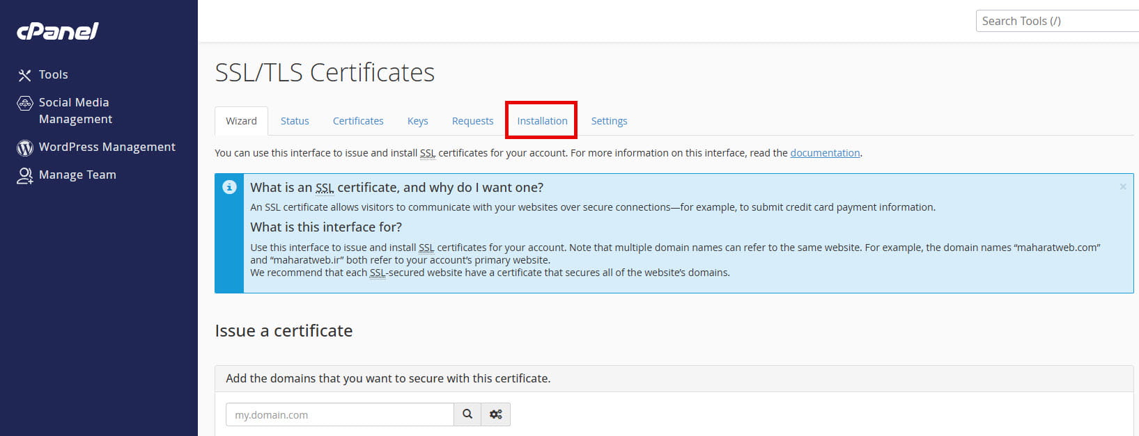 installation SSL