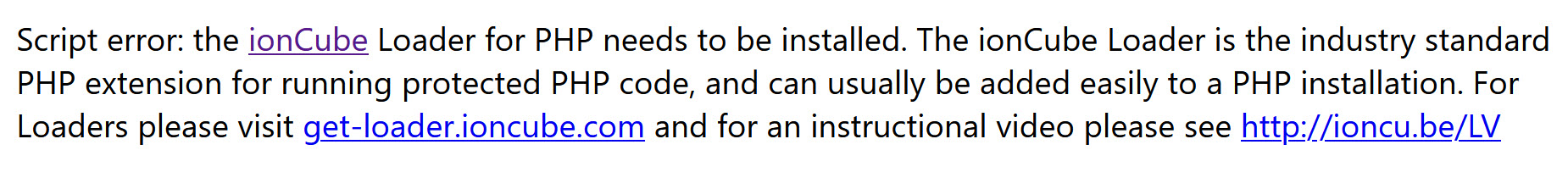 خطای ionCube Loader