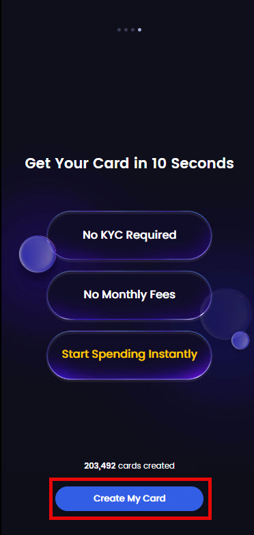 آموزش ثبت‌نام در MPAY؛ شروع ایجاد حساب کاربری با دکمه Create My Card