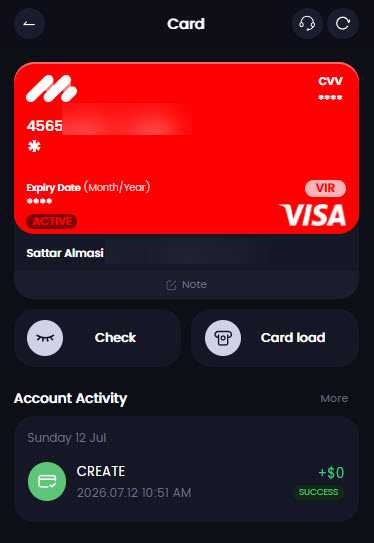 صدور موفق کارت Visa در MPAY برای انجام پرداخت‌های بین‌المللی در سایت‌های خارجی